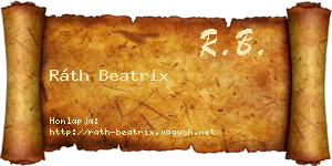 Ráth Beatrix névjegykártya